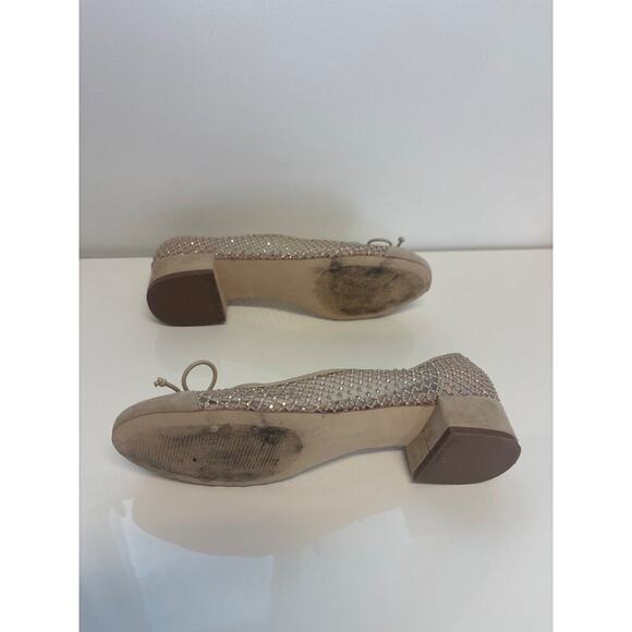 Steve Madden Cherish Tan Mesh‎ Flats Ballet Shoes Fairy Beaded Womens Size 8.5 M - Picture 5 of 6
